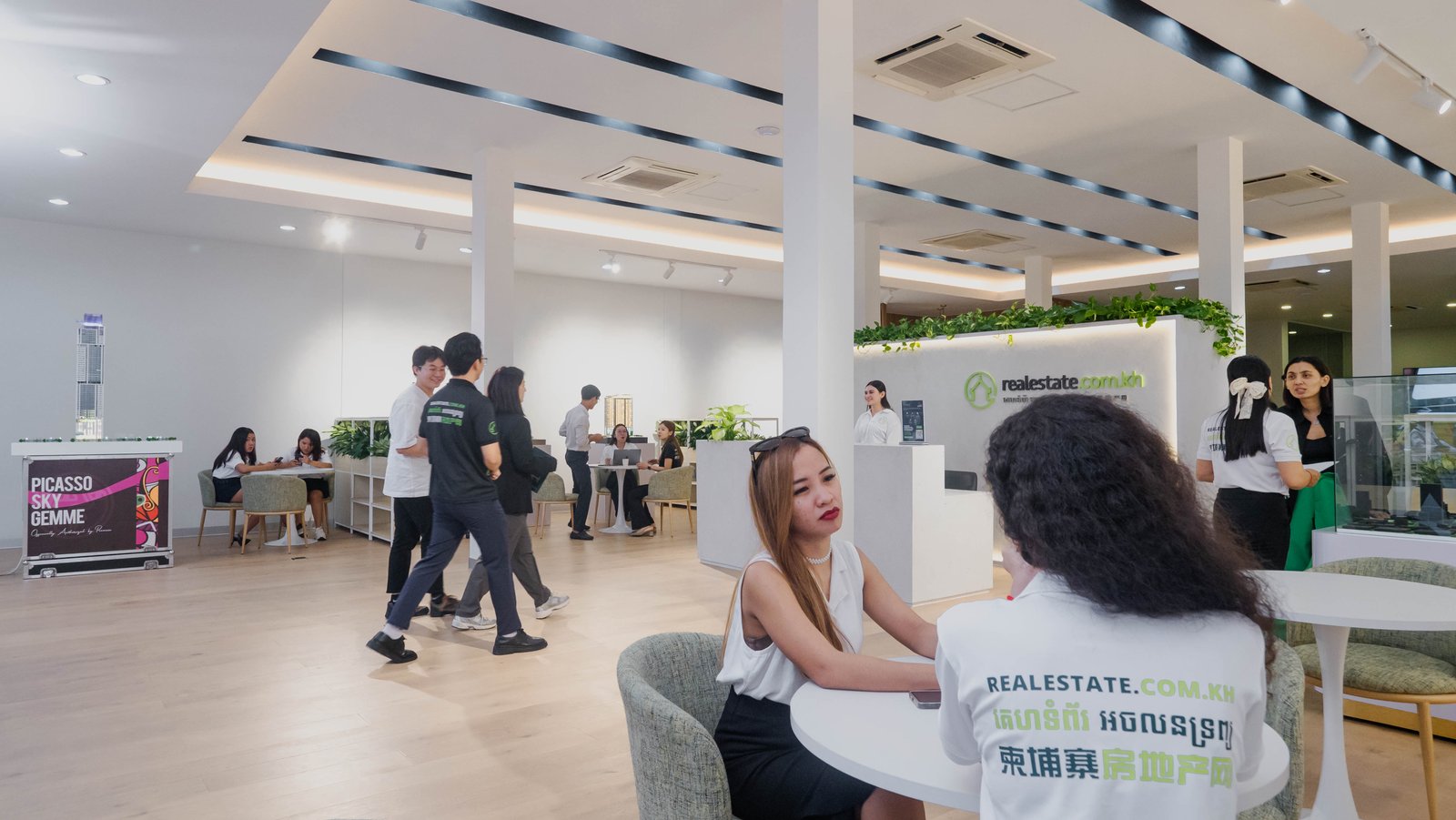 Team collaborating in an office