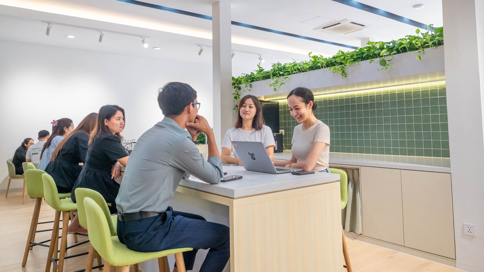 Team collaborating in an office
